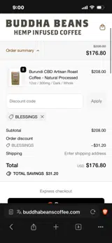BLESSINGS coupon verification screenshot