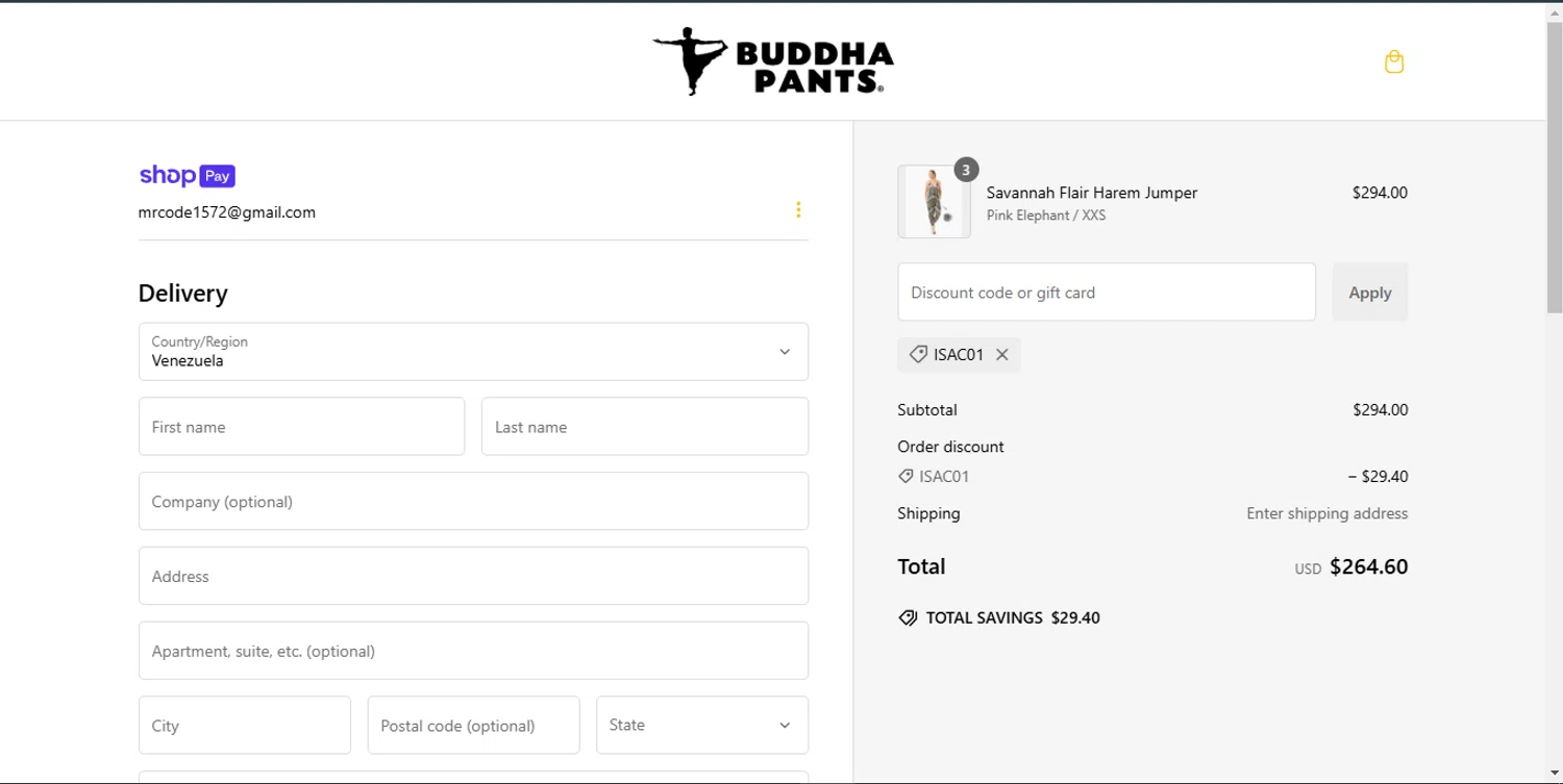 how to use Buddha Pants coupons
