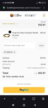 SAVE10 coupon verification screenshot