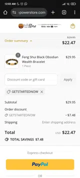 GETSTARTEDNOW coupon verification screenshot
