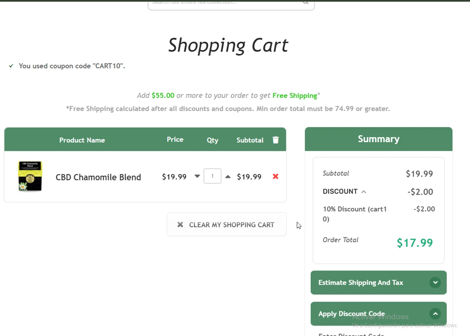 Buddha Teas checkout page showing Buddha Teas coupon code box | Screenshot taken by SimplyCodes community member on Sep 21, 2024