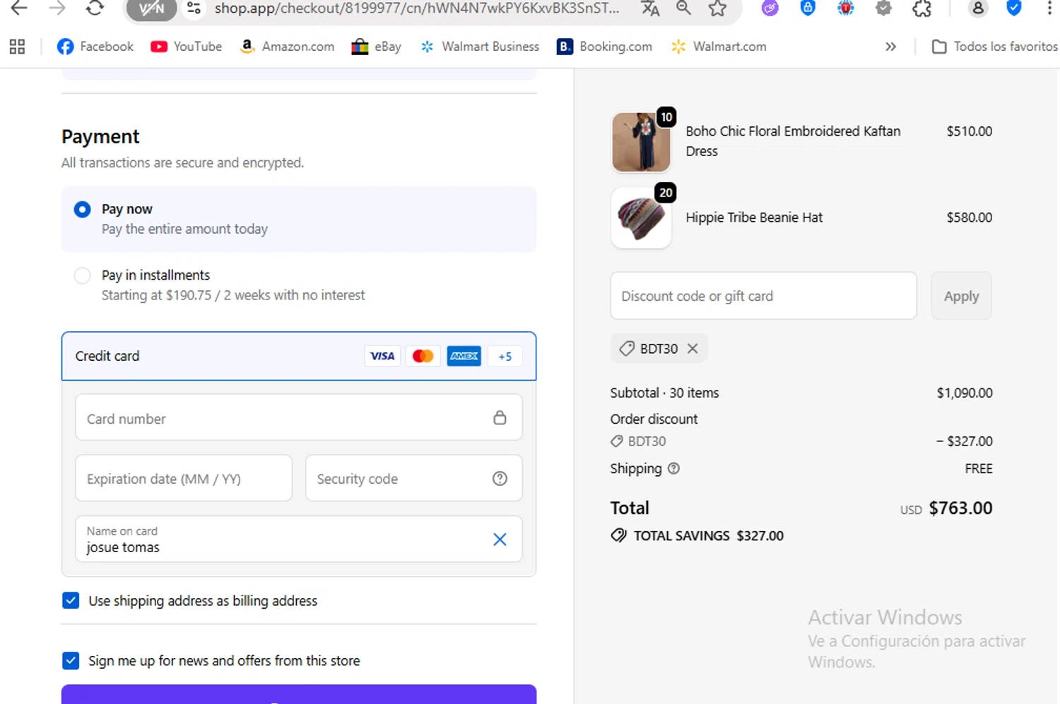 Buddha Trends discount code screenshot showing code BDT30 applied at Buddha Trends checkout page. Uploaded by SimplyCodes community member FrancyB on Oct 21, 2025