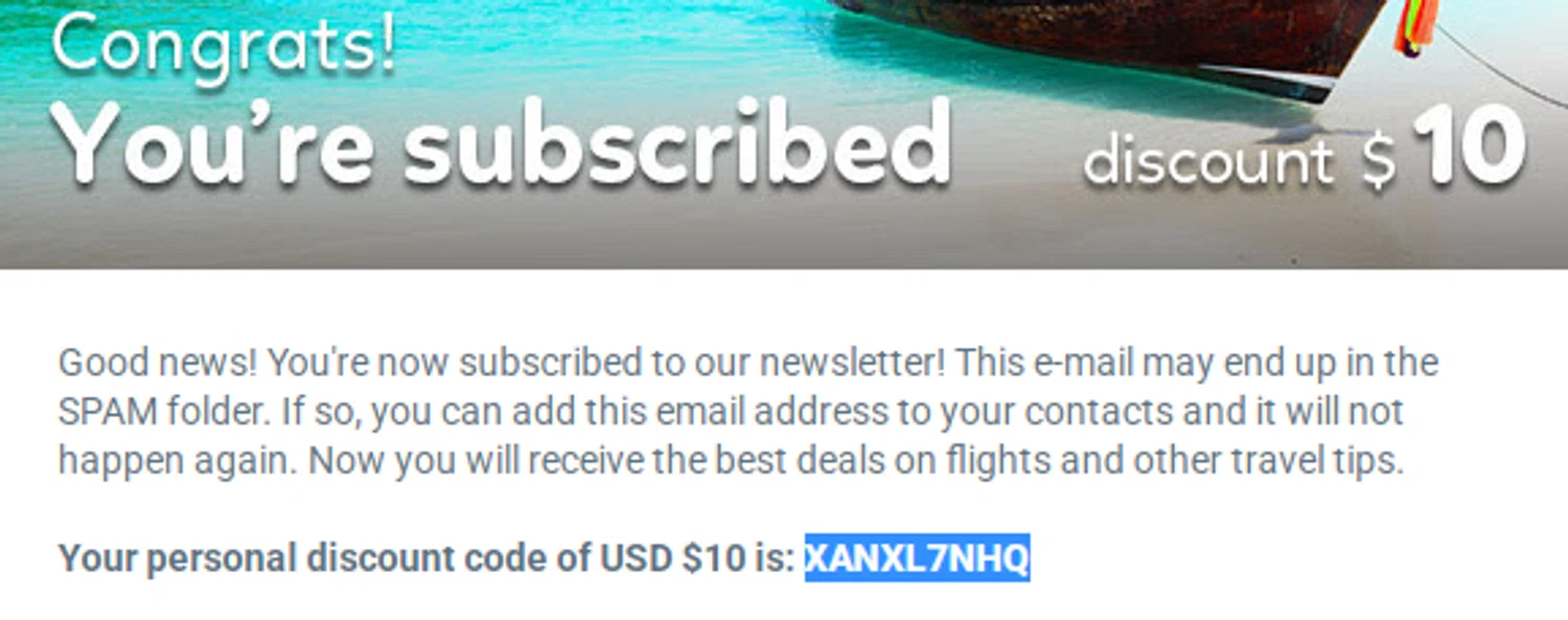 BudgetAir promo code screenshot showing code XANXL7NHQ applied at BudgetAir checkout page. Uploaded by SimplyCodes community member Enamorado on Feb 1, 2026