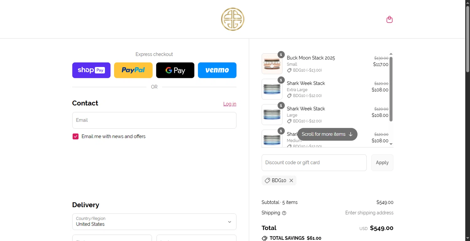 BuDhaGirl discount code screenshot showing code BDG10 applied at BuDhaGirl checkout page. Uploaded by SimplyCodes community member DiscountTracker247 on Jul 10, 2025