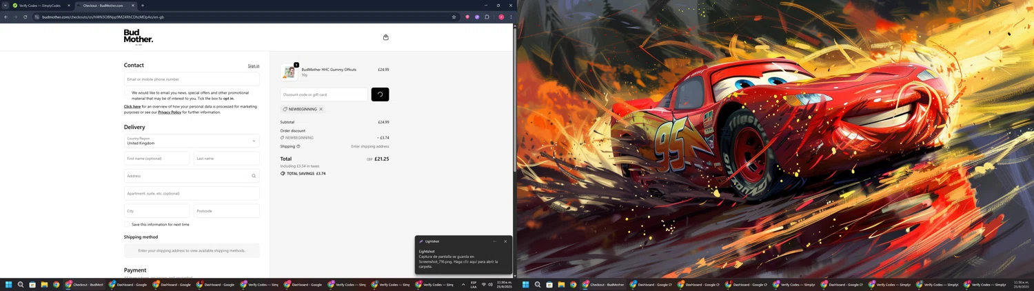 BudMother discount code screenshot showing code NEWBEGINNING applied at BudMother checkout page. Uploaded by SimplyCodes community member TreasureWarden457 on Sep 25, 2025