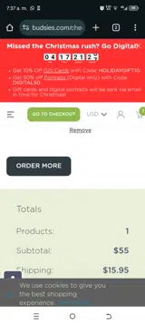 CYBERMONDAY10 coupon verification screenshot