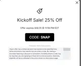 Buffalo Bills coupon verification screenshot