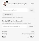 Buffalo Bisons coupon verification screenshot