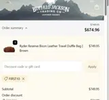 FIRST10 coupon verification screenshot