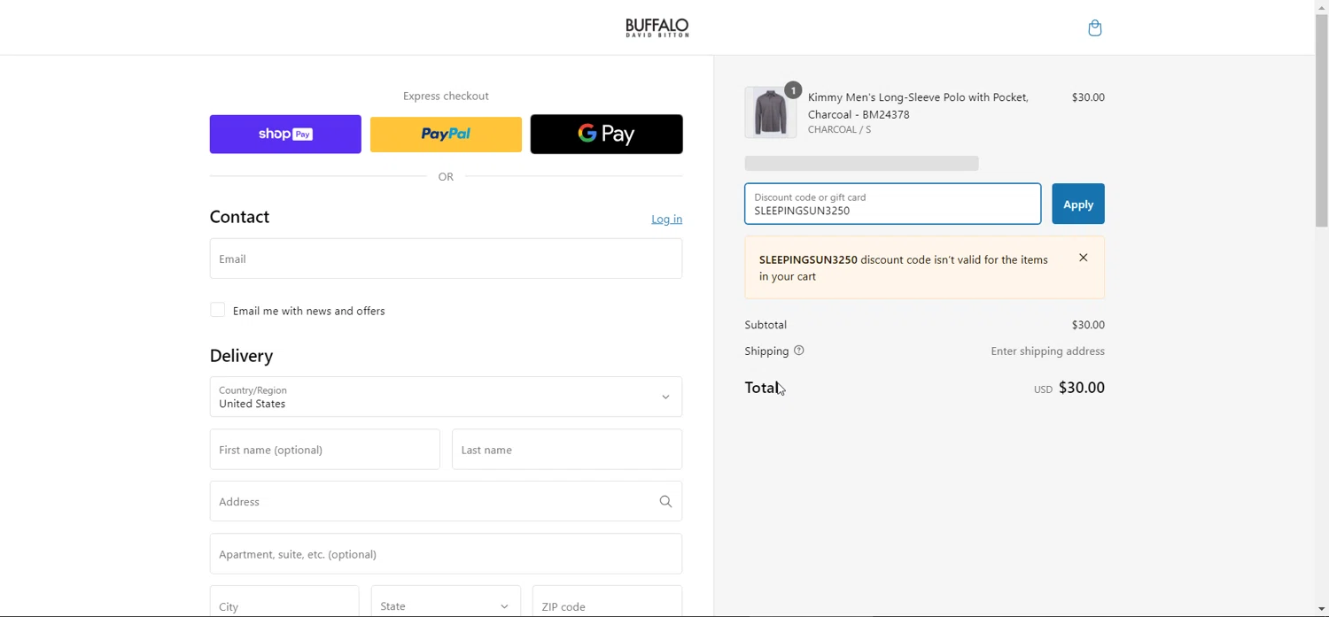 how to use Buffalo David Bitton coupons