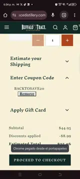 BACKTOSAVE20 coupon verification screenshot