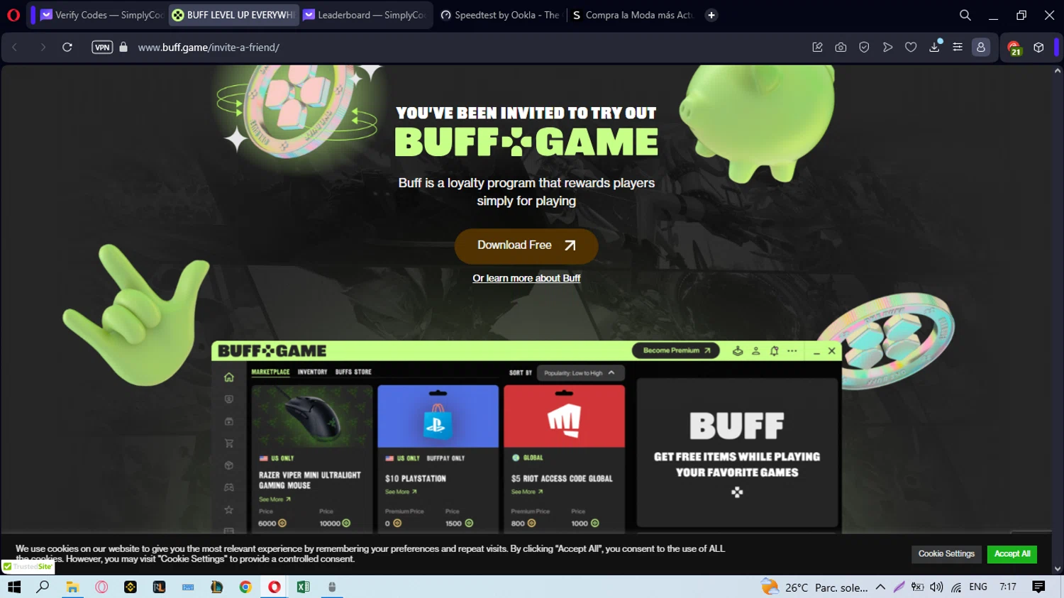 BUFF.GAME checkout page showing BUFF.GAME promo code box | Screenshot taken by SimplyCodes community member on Dec 22, 2023