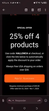 HALLOW24 coupon verification screenshot