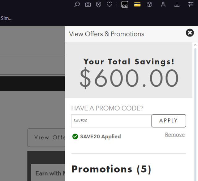 Buick checkout page showing Buick promo code box | Screenshot taken by SimplyCodes community member on Nov 10, 2024