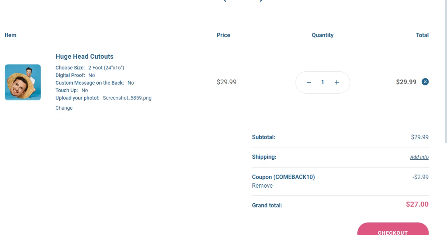 how to use Build-A-Head coupons