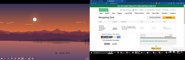 BuildASign checkout page showing BuildASign promo code box | Screenshot taken by SimplyCodes community member on Oct 5, 2023
