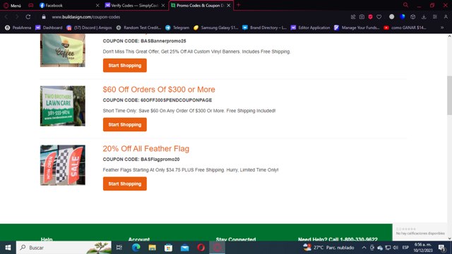 BuildASign checkout page showing BuildASign promo code box | Screenshot taken by SimplyCodes community member on Dec 10, 2023