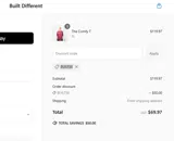 BUILT50 coupon verification screenshot