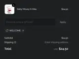 WELCOME coupon verification screenshot