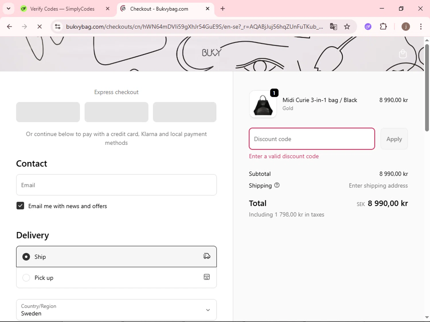 Bukvy promo code screenshot showing code bukvy25 applied at Bukvy checkout page. Uploaded by SimplyCodes community member xcvcxvsave on Dec 5, 2025