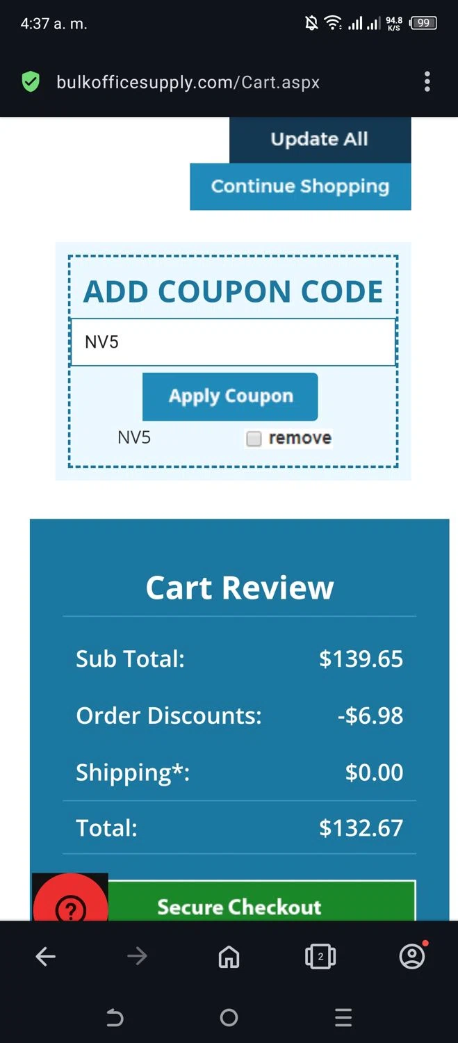Office supply coupon discount