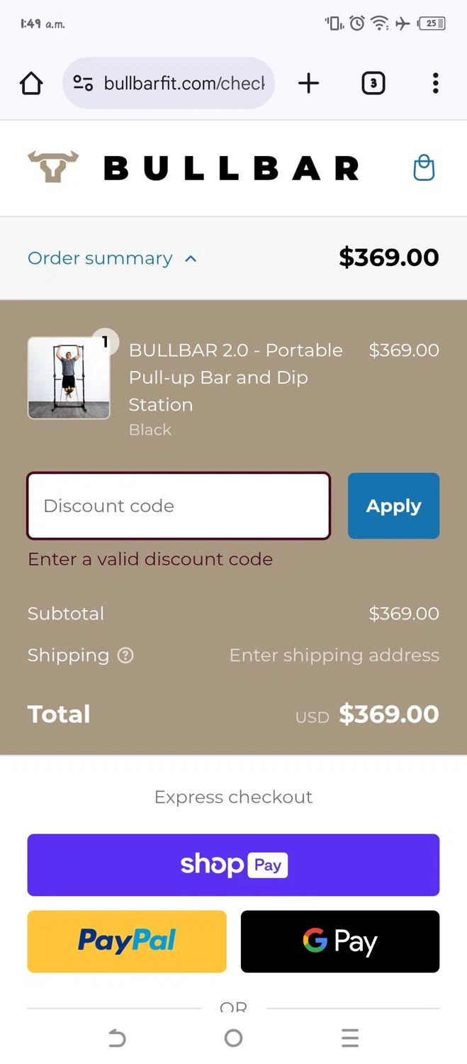 Bullbar Fitness promo code screenshot showing code PRE20 applied at Bullbar Fitness checkout page. Uploaded by SimplyCodes community member WonderW on Mar 1, 2025