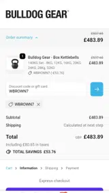 WBROWN7 coupon verification screenshot