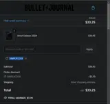 Bullet Journal coupon verification screenshot