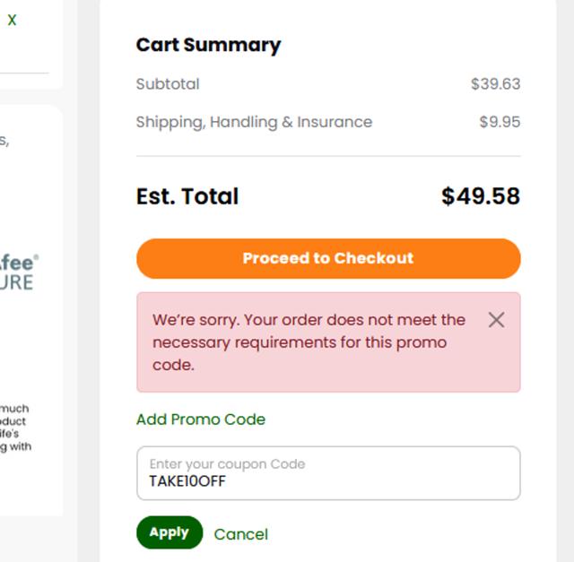 Bullion.com checkout page showing Bullion.com promo code box | Screenshot taken by SimplyCodes community member on Apr 16, 2025