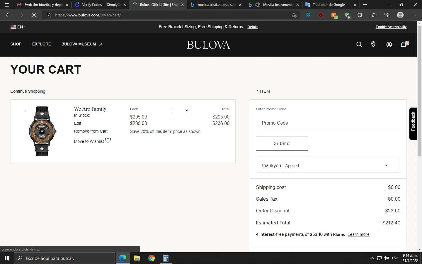 Bulova promo code sale