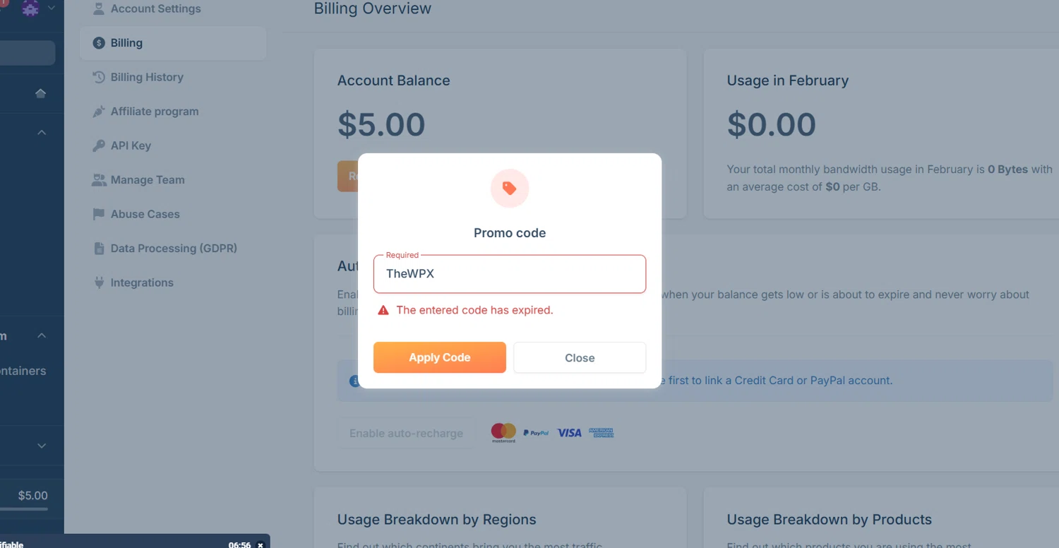 Bunny promo code screenshot showing code TheWPX applied at Bunny checkout page. Uploaded by SimplyCodes community member Lioniel on Feb 15, 2025