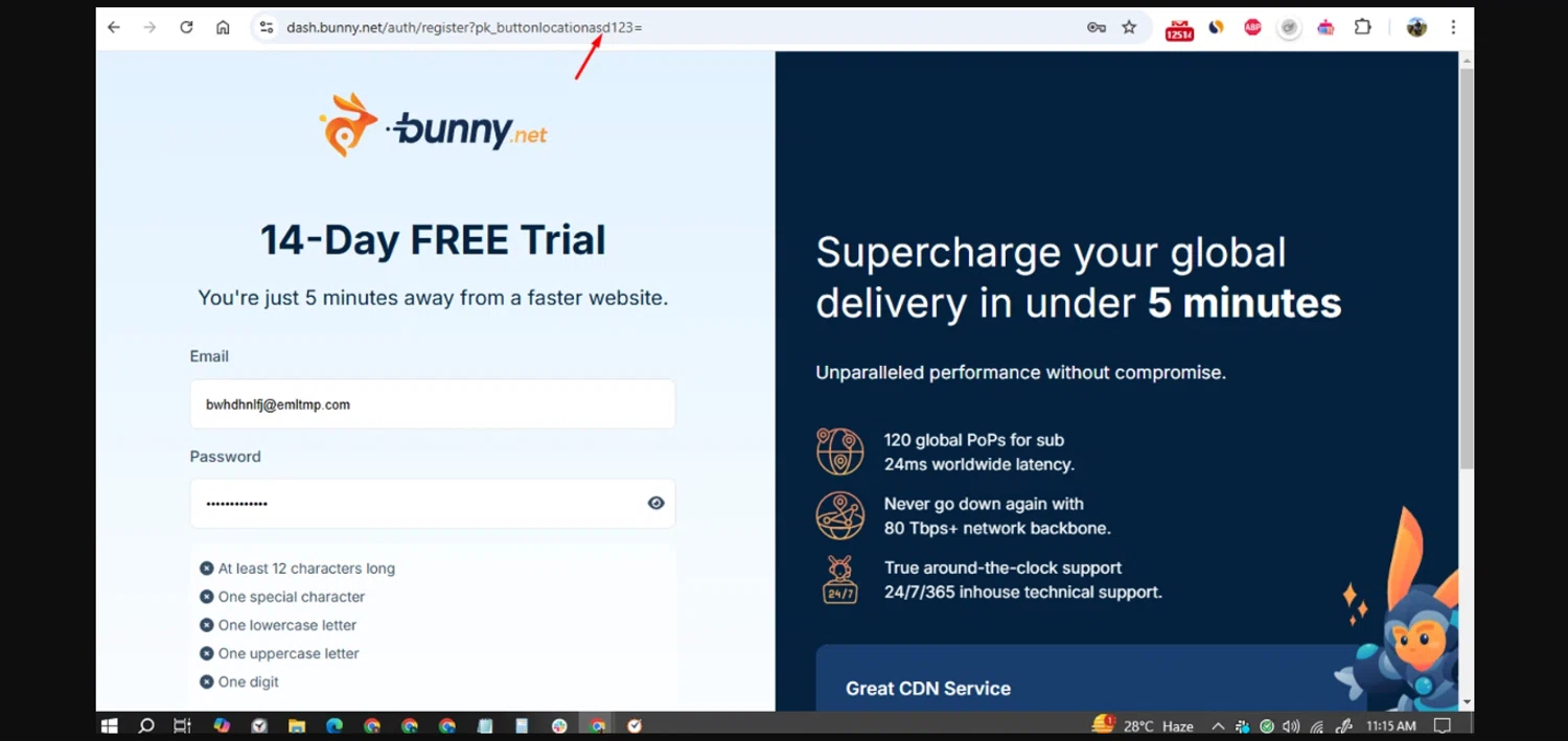 Bunny promo code screenshot showing code pk_buttonlocation applied at Bunny checkout page. Uploaded by SimplyCodes community member gonzalodamole on Mar 12, 2025