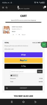 FINISH15 coupon verification screenshot