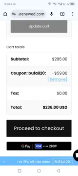 Bufall20 coupon verification screenshot