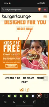 Burger Lounge coupon verification screenshot