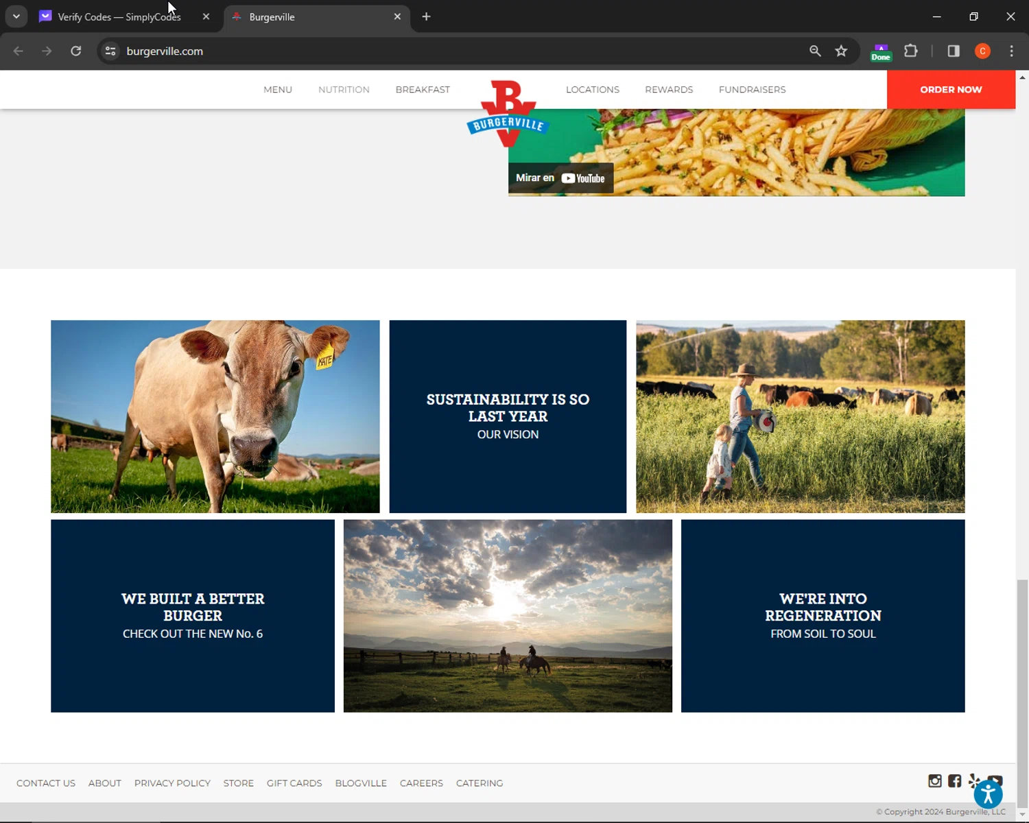 Burgerville checkout page showing Burgerville promo code box | Screenshot taken by SimplyCodes community member on Jan 7, 2024