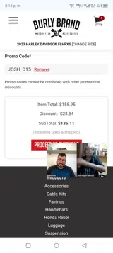 Burly Brand coupon verification screenshot