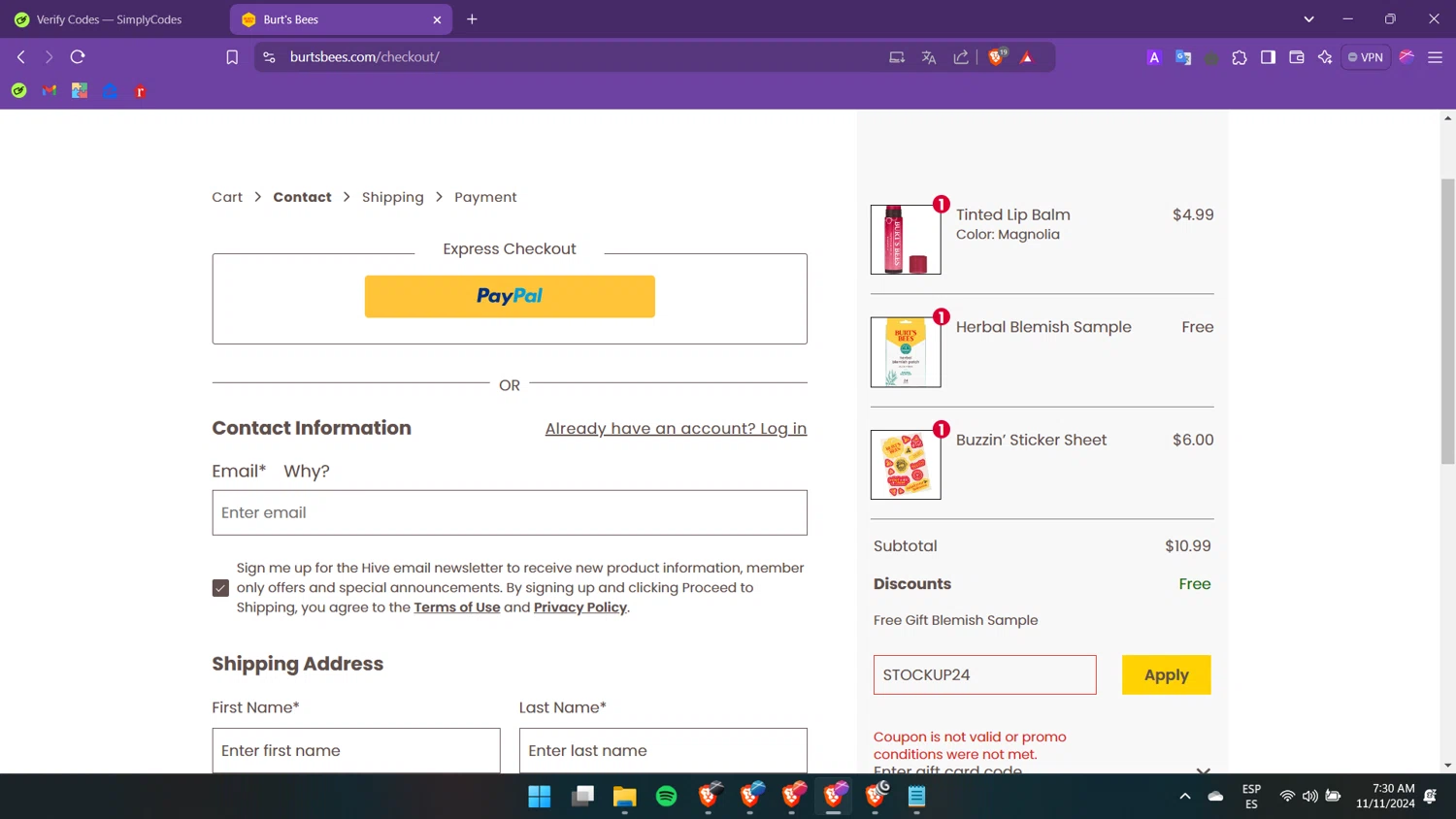 how to use Burt's Bees coupons