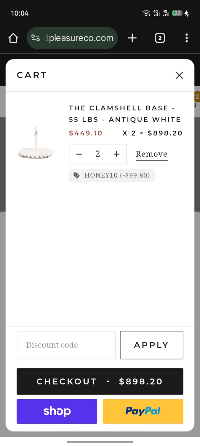 Business & Pleasure discount code screenshot showing code HONEY10 applied at Business & Pleasure checkout page. Uploaded by SimplyCodes community member SInNOMBRE on Dec 23, 2025