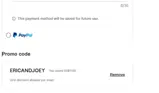ERICANDJOEY coupon verification screenshot