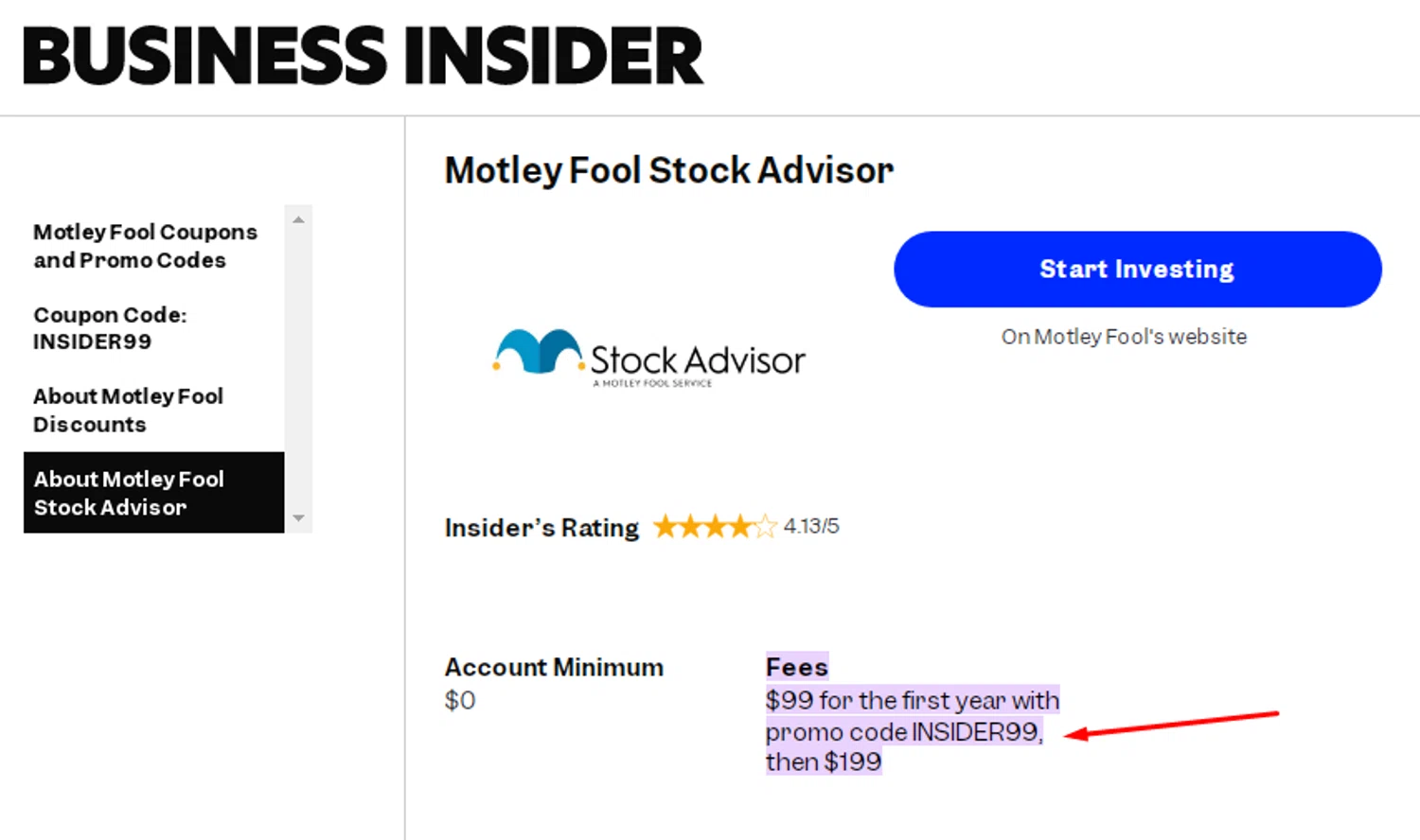 Business Insider promo code screenshot showing code INSIDER99 applied at Business Insider checkout page. Uploaded by SimplyCodes community member Alofoke on Jan 9, 2026