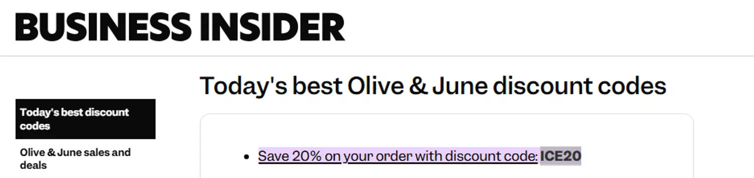 Business Insider promo code screenshot showing code ICE20 applied at Business Insider checkout page. Uploaded by SimplyCodes community member PaulSkenes on Jun 24, 2026
