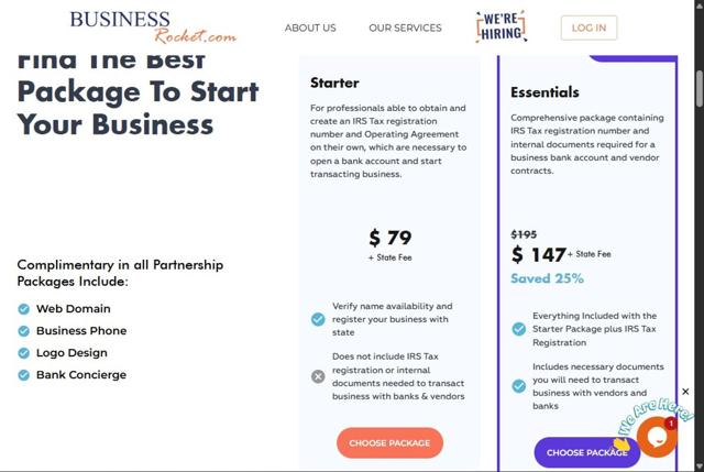BusinessRocket checkout page showing BusinessRocket promo code box | Screenshot taken by SimplyCodes community member on Jul 5, 2025