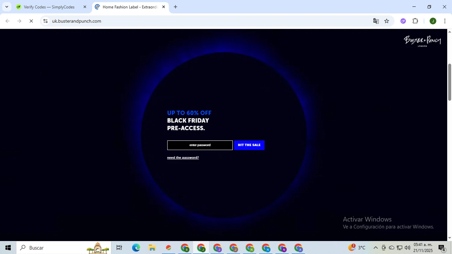 Buster + Punch promo code screenshot showing code UNLOCK applied at Buster + Punch checkout page. Uploaded by SimplyCodes community member CleverSeeker3529 on Nov 21, 2025