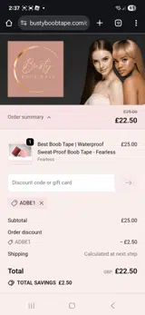 ADBE1 coupon verification screenshot