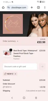 NEW10 coupon verification screenshot