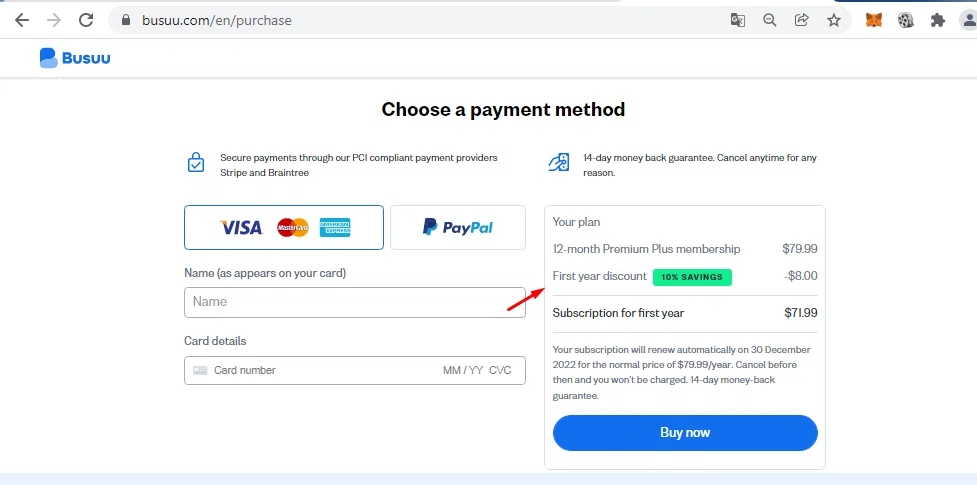 how to use Busuu coupons