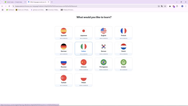Busuu checkout page showing Busuu promo code box | Screenshot taken by SimplyCodes community member on Oct 26, 2024