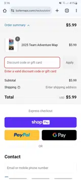 FathersMaps coupon verification screenshot