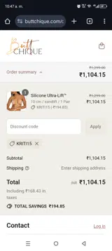 KRITI15 coupon verification screenshot